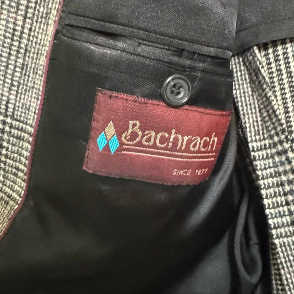 Vintage Classic 100% Wool Blazer Classic Thin Line Plaid Size L - XL - Picture 9 of 10